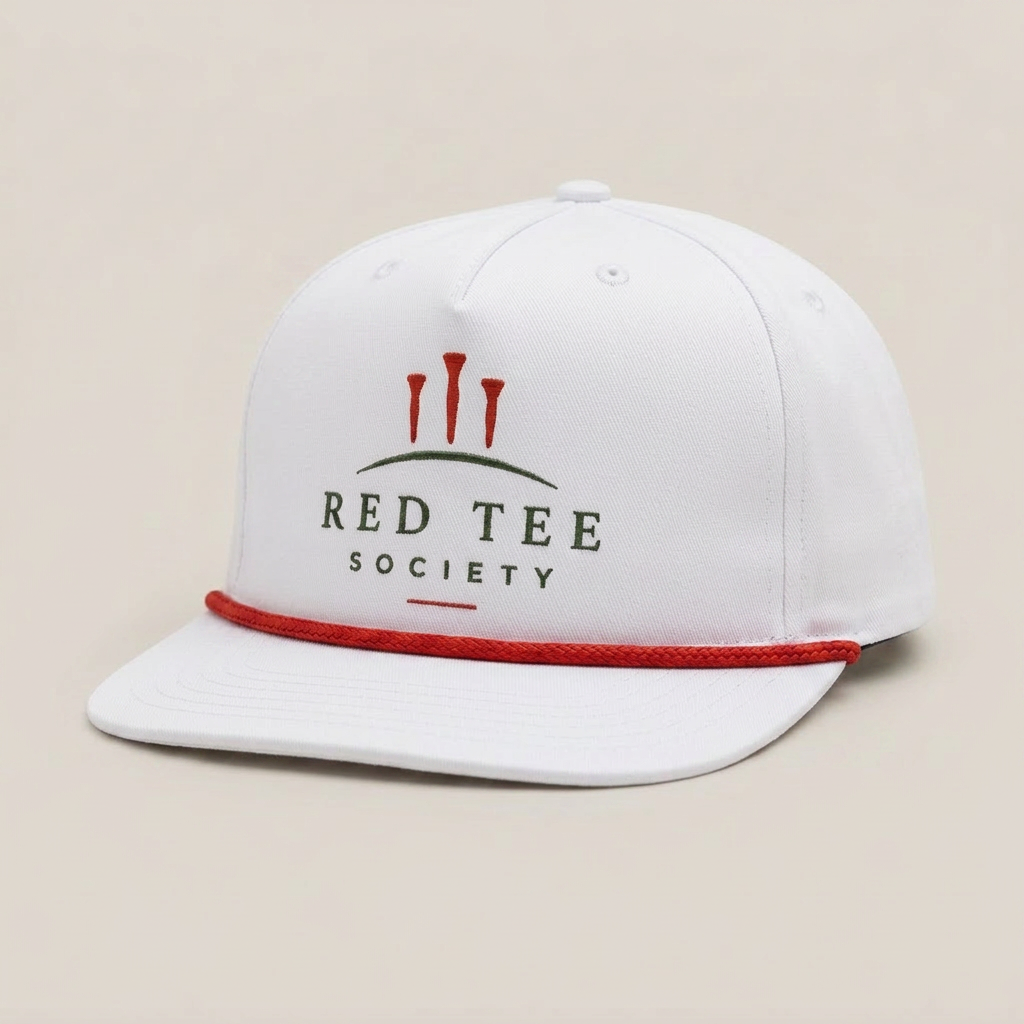 Red Tee Society Rope Hat — White / Red